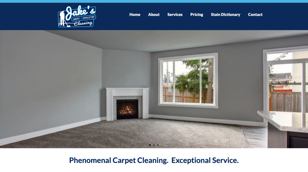 Sj Digital client- Jake's carpet and upholstery cleaning website